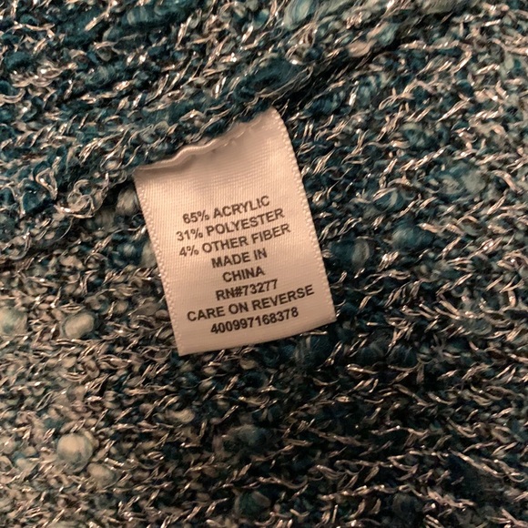 🐋HOST PICK🐋 TURQUOISE BLUE & SILVER COWL NECK SWEATER - Picture 11 of 12